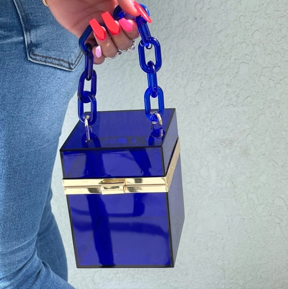 Trendy boutique Bags Mini Clear Purse Stadium See Through Chain